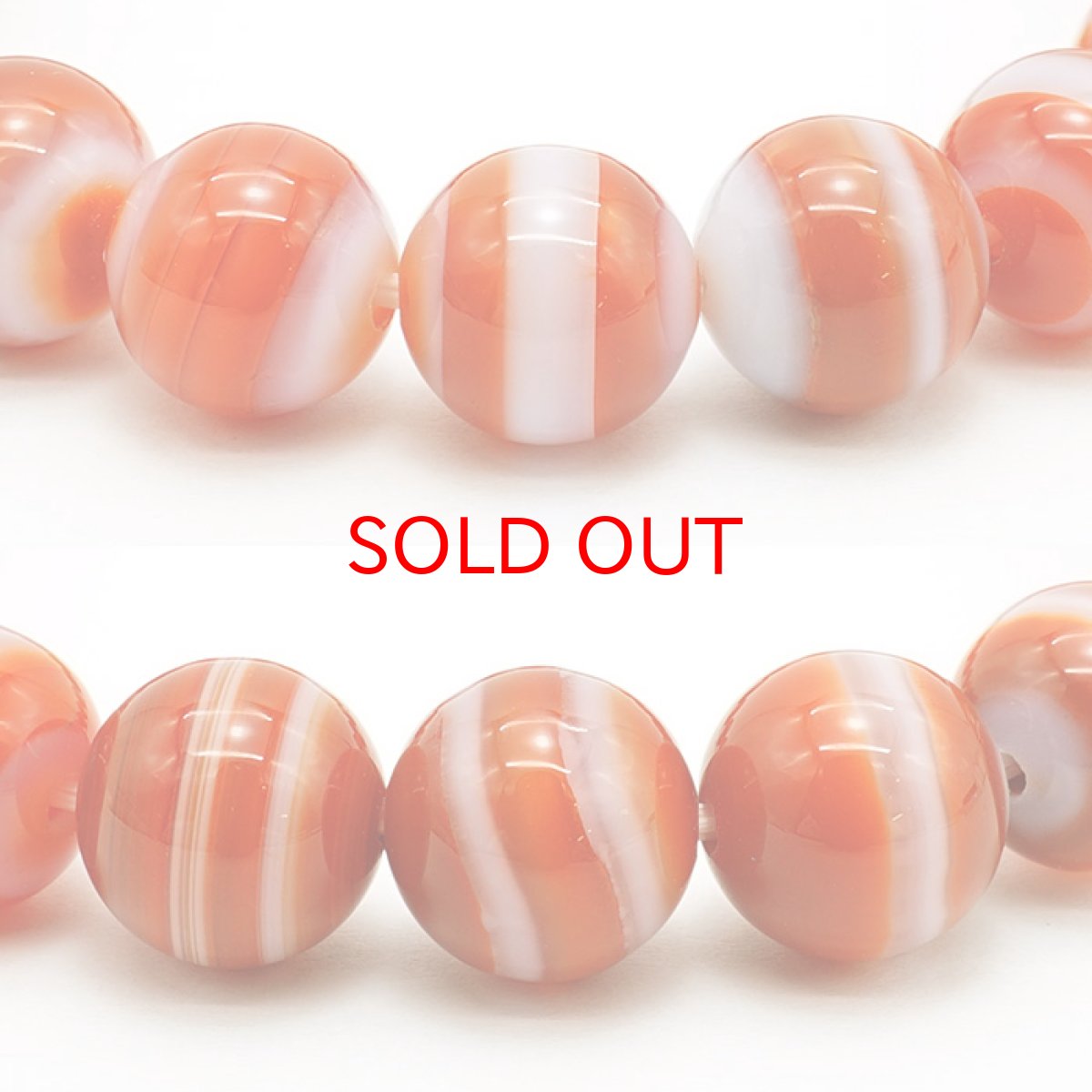 画像2: 【山梨一級研磨士 作】 縞メノウ 10mm ブレスレット ブラジル産 手研磨 山梨県甲府市 職人 匠 宝石研磨 アゲート お守り 浄化 天然石 パワーストーン カラーストーン (2)