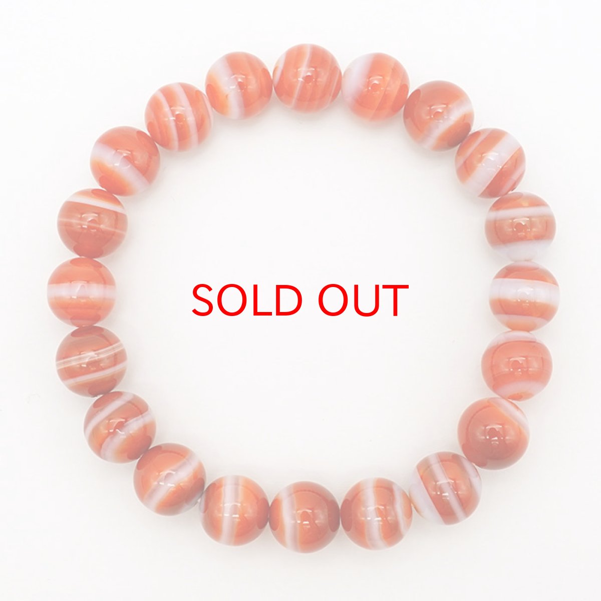 画像3: 【山梨一級研磨士 作】 縞メノウ 10mm ブレスレット ブラジル産 手研磨 山梨県甲府市 職人 匠 宝石研磨 アゲート お守り 浄化 天然石 パワーストーン カラーストーン (3)