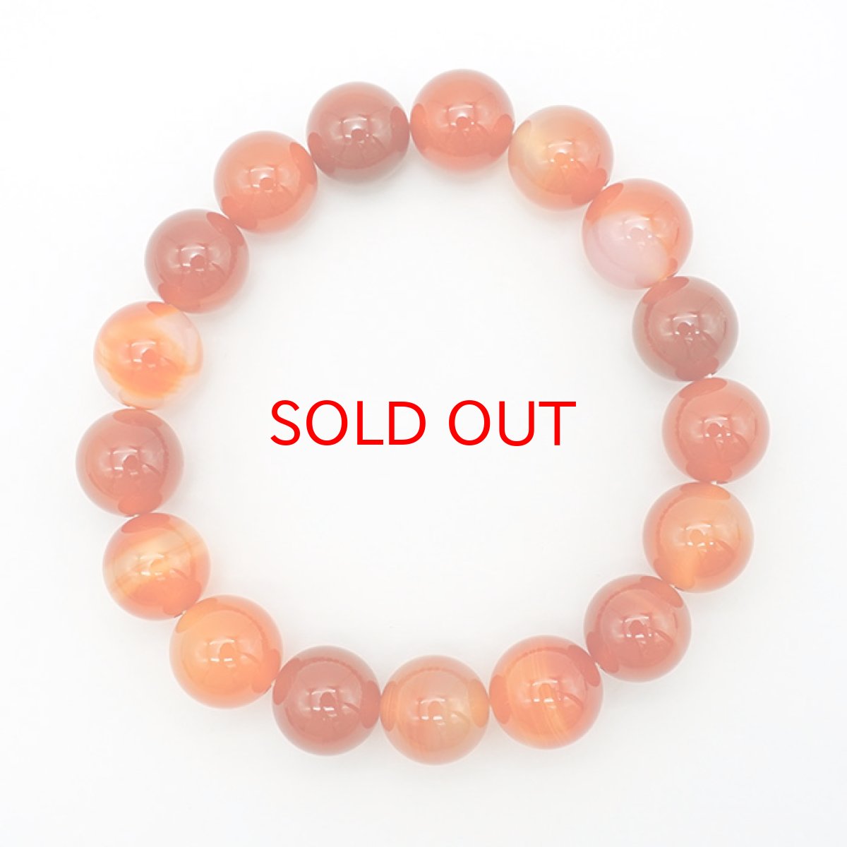 画像3: 【BLACK FRIDAY対象】 【山梨一級研磨士 作】 赤メノウ 12mm ブレスレット ブラジル産 手研磨 山梨県甲府市 職人 匠 宝石研磨 アゲート お守り 浄化 天然石 パワーストーン カラーストーン (3)