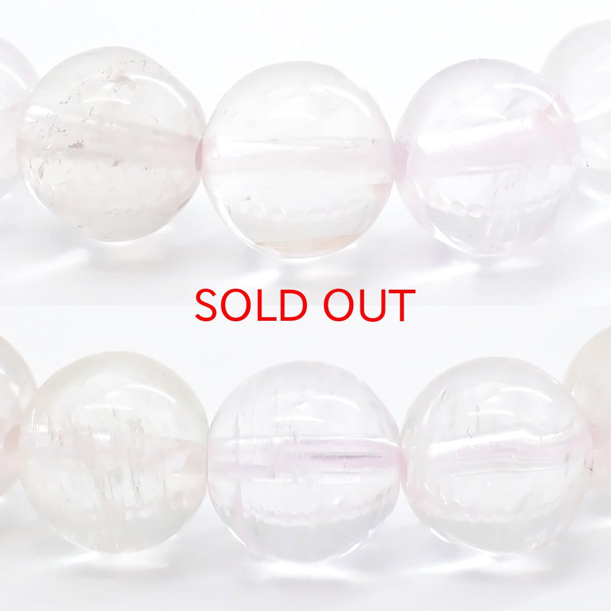 画像2: クンツァイト 9mm ブレスレット ブラジル産 【 一点物 】 スポデューメン Kunzite リシア輝石 浄化 お守り 天然石 パワーストーン カラーストーン (2)