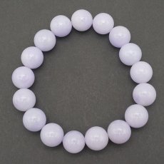 画像3: ラベンダー翡翠 ブレスレット 12mm ミャンマー産 【 一点物 】Jade ジェイド 翡翠 長寿 天然石 パワーストーン カラーストーン (3)