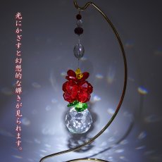 画像3: 牡丹サンキャッチャー ガラス ビーズ オリジナル 飾り物 インテリア 雑貨 窓 太陽光 開運 キラキラ 天然石 パワーストーン カラーストーン (3)