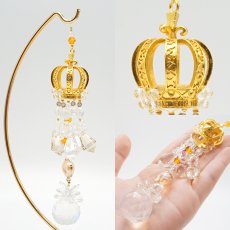 画像2: サンキャッチャー crownノーブル 《スタンド付き》 ガラス ビーズ オリジナル 飾り物 インテリア 雑貨 窓 太陽光 開運 キラキラ 天然石 パワーストーン カラーストーン (2)