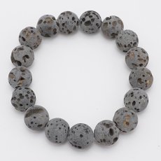 画像3: 【SALE 14%OFF】 神鍋火山岩 ブレスレット 12mm かんなべかざん  兵庫県産 God's Cladera lava Stone パワーストーン 日本銘石 天然石 浄化 お守り カラーストーン (3)