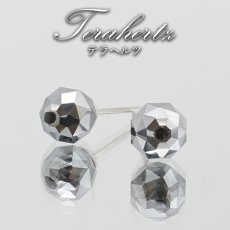 画像1: 【健康ストーン】テラヘルツ ピアス カット 日本製 ステンレスピアス シリコンダブルキャッチ 天然石ピアス Terahertz 健康 お守り 浄化 天然石 パワーストーン (1)