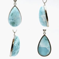 画像2: ラリマー ペンダントトップ SV925 シルバー ドミニカ産 覆輪【一点もの】Larimar ブルーペクトライト フクリン 天然石 パワーストーン カラーストーン (2)