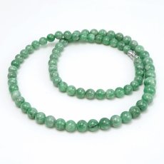 画像2: ミャンマー翡翠 7-8mm 連 ミャンマー産 【一点もの】 翡翠 Myanmar Jade 本翡翠 ひすい グリーン 連材 1連 お守り 浄化 天然石 パワーストーン (2)
