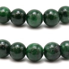 画像2:  ミャンマー翡翠 8mm ダークグリーン ブレスレット ミャンマー産 【一点もの】 【証明書付き】 Myanmar Jade 本翡翠 ひすい 濃緑 深緑 希少石 お守り 浄化 天然石 パワーストーン (2)