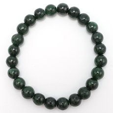 画像3: ミャンマー翡翠 8mm ダークグリーン ブレスレット ミャンマー産 【一点もの】 【証明書付き】 Myanmar Jade 本翡翠 ひすい 濃緑 深緑 希少石 お守り 浄化 天然石 パワーストーン (3)