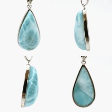 画像2:  ラリマー ペンダントトップ SV925 シルバー ドミニカ産 覆輪【一点もの】Larimar ブルーペクトライト フクリン 天然石 パワーストーン カラーストーン (2)