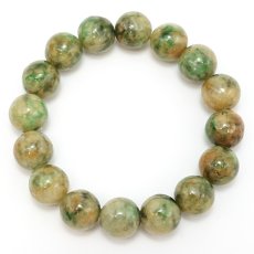 画像3: ミャンマー翡翠 13mm ブレスレット ミャンマー産 【一点もの】 【証明書付き】 Myanmar Jade 本翡翠 ひすい イエロー グリーン 希少石 お守り 浄化 天然石 パワーストーン (3)