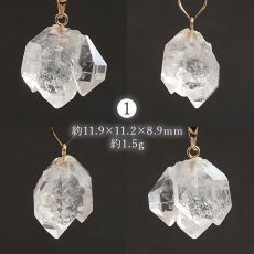 画像2: ハーキマーダイヤモンド ペンダントトップ K18 アメリカ産 【一点もの】 Harkimer Diamond 日本製 ドリームクリスタル ダイヤモンド 水晶 稀少価値 天然石 パワーストーン (2)