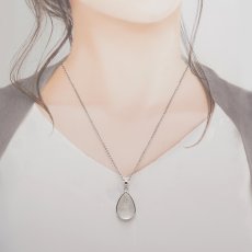 画像4: ハイアライトオパール ペンダントトップ SV925 ドロップ メキシコ産【 一点もの 】Hyalite Opal 覆輪 フクリン 天然石 パワーストーン カラーストーン (4)