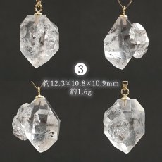 画像6: ハーキマーダイヤモンド ペンダントトップ K18 アメリカ産 【一点もの】 Harkimer Diamond 日本製 ドリームクリスタル ダイヤモンド 水晶 稀少価値 天然石 パワーストーン (6)