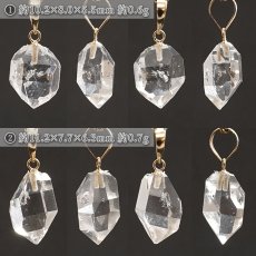 画像2: ハーキマーダイヤモンド ペンダントトップ K18 アメリカ産 【一点もの】 Harkimer Diamond 日本製 ドリームクリスタル ダイヤモンド 水晶 稀少価値 天然石 パワーストーン (2)