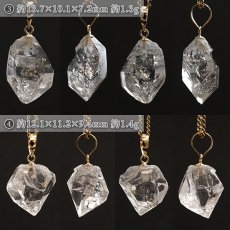 画像3: ハーキマーダイヤモンド ペンダントトップ K18 アメリカ産 【一点もの】 Harkimer Diamond 日本製 ドリームクリスタル ダイヤモンド 水晶 稀少価値 天然石 パワーストーン (3)