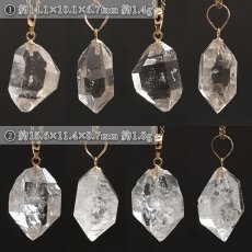 画像2: ハーキマーダイヤモンド ペンダントトップ K18 アメリカ産 【一点もの】 Harkimer Diamond 日本製 ドリームクリスタル ダイヤモンド 水晶 稀少価値 天然石 パワーストーン (2)