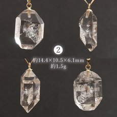 画像4: ハーキマーダイヤモンド ペンダントトップ K18 アメリカ産 【一点もの】 Harkimer Diamond 日本製 ドリームクリスタル ダイヤモンド 水晶 稀少価値 天然石 パワーストーン (4)
