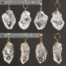 画像2: ハーキマーダイヤモンド ペンダントトップ K18 アメリカ産 【一点もの】 Harkimer Diamond 日本製 ドリームクリスタル ダイヤモンド 水晶 稀少価値 天然石 パワーストーン (2)