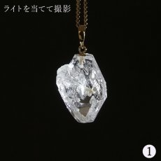 画像4: ハーキマーダイヤモンド ペンダントトップ K18 アメリカ産 【一点もの】 Harkimer Diamond 日本製 ドリームクリスタル ダイヤモンド 水晶 稀少価値 天然石 パワーストーン (4)