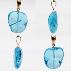 画像2: ロンドンブルートパーズ ペンダントトップ K18 ブラジル産 【一点物】 Blue topaz ブルートパーズ 日本製 自社製 天然石 パワーストーン カラーストーン (2)