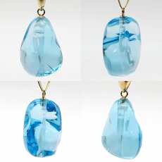 画像2: ロンドンブルートパーズ ペンダントトップ K18 ブラジル産 【一点物】 Blue topaz ブルートパーズ 日本製 自社製 天然石 パワーストーン カラーストーン (2)