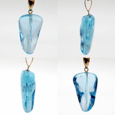 画像2: ロンドンブルートパーズ ペンダントトップ K18 ブラジル産 【一点物】 Blue topaz ブルートパーズ 日本製 自社製 天然石 パワーストーン カラーストーン (2)