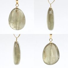 画像2: ダイアスポアキャッツアイ ペンダントトップ K18 6.0ct トルコ産 【一点物】Diaspore cat's eye 非加熱 天然 日本製 天然石 パワーストーン カラーストーン (2)