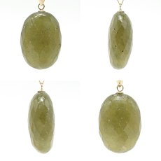画像2: グリーンサファイア ペンダントトップ K18 スリランカ産 【一点もの】 Green Sapphire 日本製 サファイア 9月誕生石 グリーン 天然石 パワーストーン カラーストーン (2)