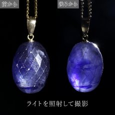 画像3: ブルーサファイア ペンダントトップ K18 スリランカ産 【一点もの】 Orange Sapphire 日本製 サファイア 9月誕生石 ブルー 天然石 パワーストーン カラーストーン (3)