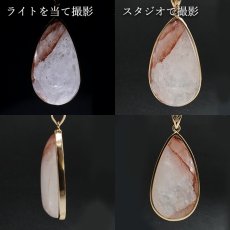 画像2: マニカラン水晶 薄赤 ペンダントトップ SV925 ヒマラヤ産【 一点もの 】Manikarn Quartz 覆輪 フクリン 水晶 浄化 天然石 パワーストーン カラーストーン (2)