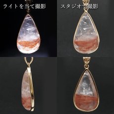 画像2: マニカラン水晶 薄赤 ペンダントトップ SV925 ヒマラヤ産【 一点もの 】Manikarn Quartz 覆輪 フクリン 水晶 浄化 天然石 パワーストーン カラーストーン (2)