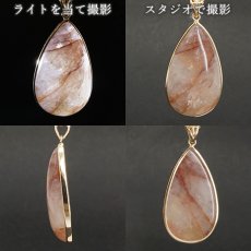 画像2: マニカラン水晶 薄赤 ペンダントトップ SV925 ヒマラヤ産【 一点もの 】Manikarn Quartz 覆輪 フクリン 浄化 天然石 パワーストーン カラーストーン (2)