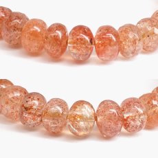 画像2: サンストーン 9mm ブレスレット ソロバンカット【一点物】インド産 Sunstone 太陽 内包物 輝き 天然石 パワーストーン カラーストーン (2)