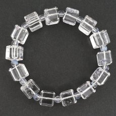 画像3: フローライトインクォーツ 10mm ブレスレット キューブカット【一点物】マダガスカル産 Fluorite in Quartz フローライト 水晶 内包物 天然石 パワーストーン カラーストーン (3)