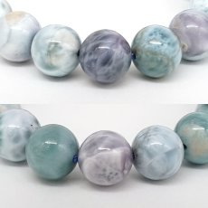 画像2: パープルラリマー 10mm ブレスレット【一点物】ドミニカ産 Purple Larimar ラリマー 希少 レア 紫 天然石 パワーストーン カラーストーン (2)
