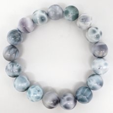 画像3: パープルラリマー 10mm ブレスレット【一点物】ドミニカ産 Purple Larimar ラリマー 希少 レア 紫 天然石 パワーストーン カラーストーン (3)