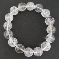 画像3: フローライトインクォーツ 13mm ブレスレット【一点物】マダガスカル産 Fluorite in Quartz フローライト 水晶 内包物 天然石 パワーストーン カラーストーン (3)
