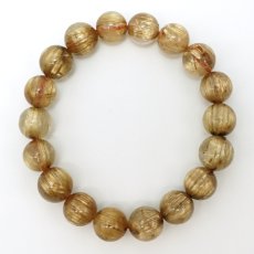画像3: ルチルクォーツ 11mm ブレスレット【一点物】ブラジル産 Rutile quartz キャッツアイ 希少 ルチル ゴールド 浄化 ヒーリング 天然石 パワーストーン カラーストーン (3)