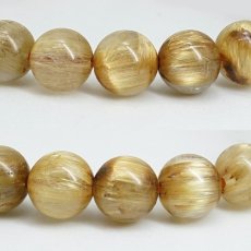 画像2: ルチルクォーツ 8.5mm ブレスレット【一点物】ブラジル産 Rutile quartz キャッツアイ 希少 ルチル ゴールド 浄化 ヒーリング 天然石 パワーストーン カラーストーン (2)