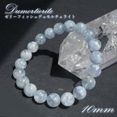 画像1: ゼリーフィッシュデュモルチェライト 10mm ブレスレット【一点物】ブラジル産 Jellyfish Dumortierite クラゲ デュモルチェライト 希少 浄化 ヒーリング 天然石 パワーストーン カラーストーン (1)
