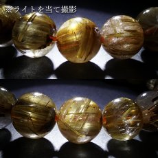 画像4: ルチルクォーツ 11mm ブレスレット【一点物】ブラジル産 Rutile quartz キャッツアイ 希少 ルチル ゴールド 浄化 ヒーリング 天然石 パワーストーン カラーストーン (4)