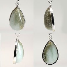 画像2: ミャンマー翡翠 ブルー ペンダントトップ SV925 ミャンマー産【一点もの】翡翠 Myanmar Jade blue 本翡翠 ひすい 青 覆輪 フクリン お守り 浄化 天然石 パワーストーン (2)
