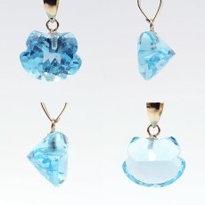 画像2: スイスブルートパーズ 約4.5ct ペンダントトップ 猫カット K18 ブラジル産 Blue topaz 日本製 キャットカット トパーズ 裸石 天然石 パワーストーン カラーストーン (2)