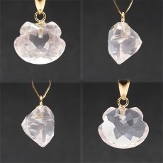 画像2: ローズクォーツ 約3.5ct ペンダントトップ 猫カット K18 ブラジル産 Rose Quartz 日本製 キャットカット 紅水晶 裸石 天然石 パワーストーン カラーストーン (2)