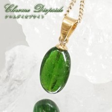 画像1: クロムダイオブサイト ペンダントトップ タンブル ロシア産 ステンレス Chrome Diopside 日本製 自社製 透輝石 クロム 希少 天然石 パワーストーン カラーストーン (1)