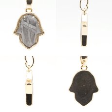 画像2: アルタイ隕石 ペンダントトップ 新疆ウイグル産 【 一点物 】 Altai meteorite ハムサの手 隕石 チャネリング 浄化 天然石 パワーストーン カラーストーン (2)