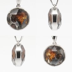 画像2: セリコパラサイト ペンダントトップ 六芒星カット SV925 ケニア産 【一点物】 Serico meteorite Parasite パラサイト 隕石 浄化 天然石 パワーストーン カラーストーン (2)