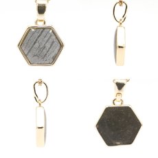 画像2: アルタイ隕石 ペンダントトップ 新疆ウイグル産 【 一点物 】 Altai meteorite 六角形 隕石 チャネリング 浄化 天然石 パワーストーン カラーストーン (2)