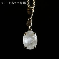 画像3: フェナカイト Aランク ペンダントトップ K18 ダイヤモンド付き ロシア産 【一点物】 Phenakite 日本製 希少石 フェナス石 浄化 オリジナルフレーム 天然石 パワーストーン (3)